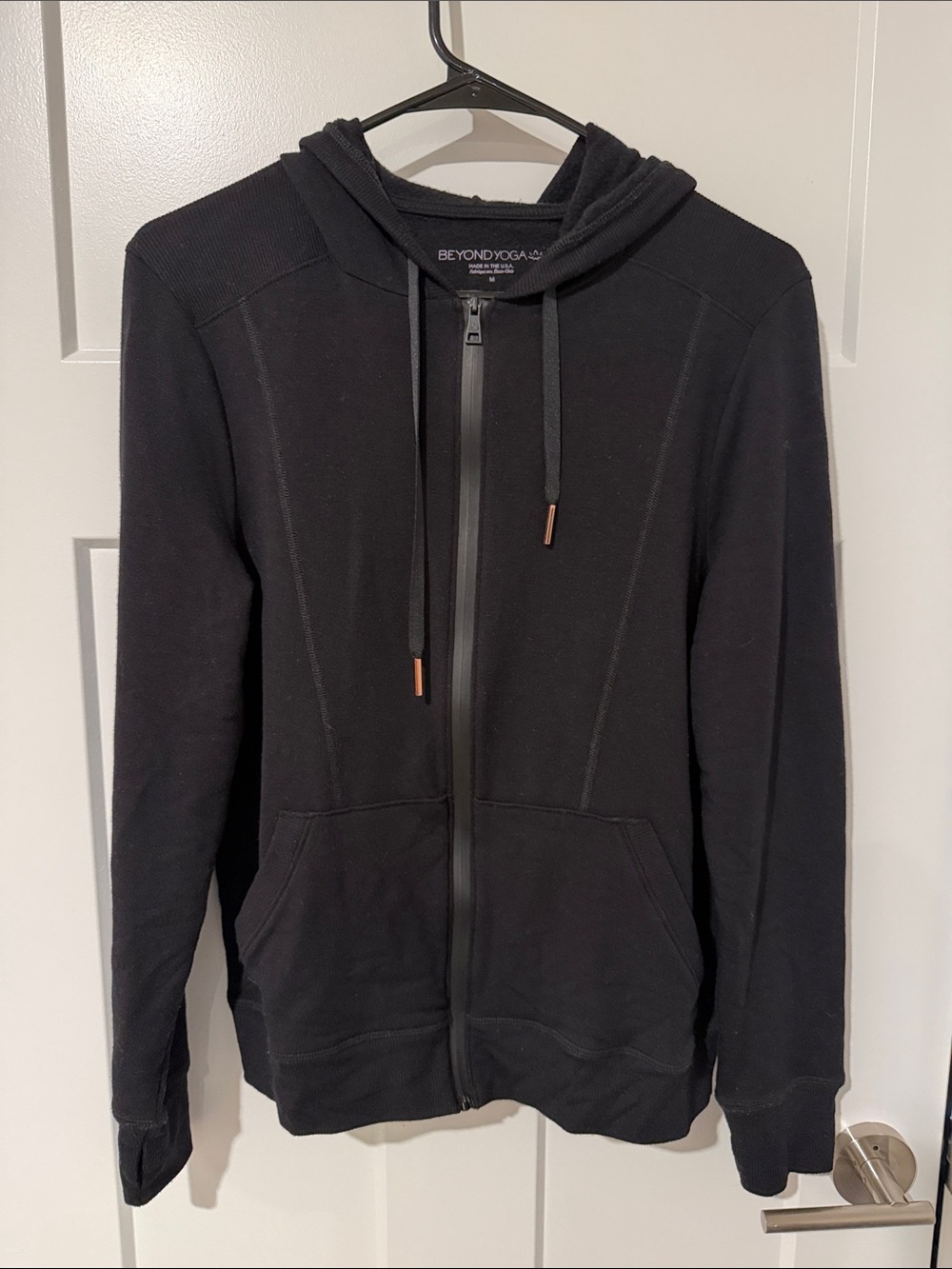 Beyond Yoga Black Full-Zip Hoodie Sweater